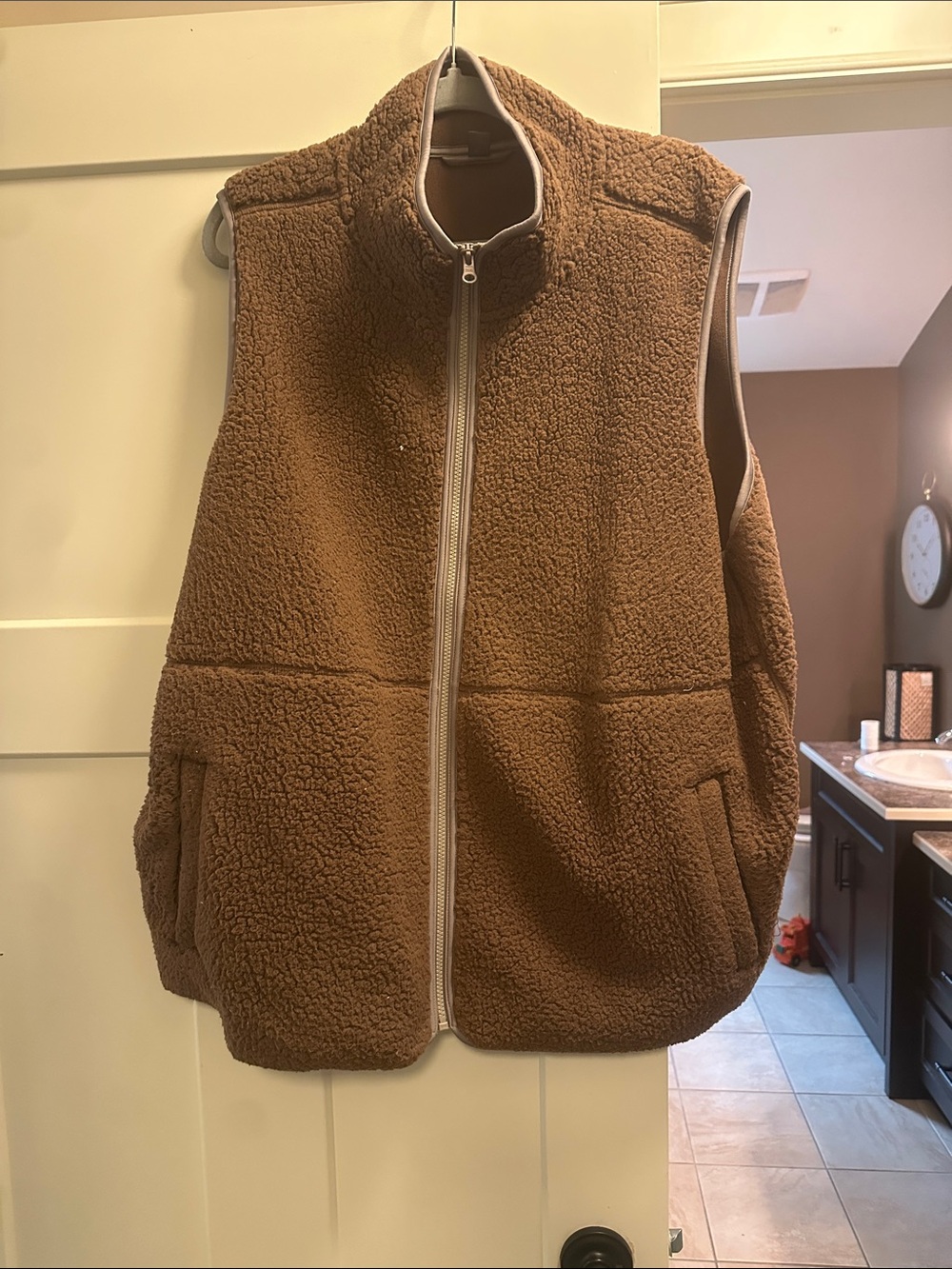 Joe Fresh Brown Sherpa Fleece Vest